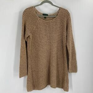 Vintage Lauren Ralph Lauren Knit Tunic Long Sleeve Top Boho Minimal Women’s 1X